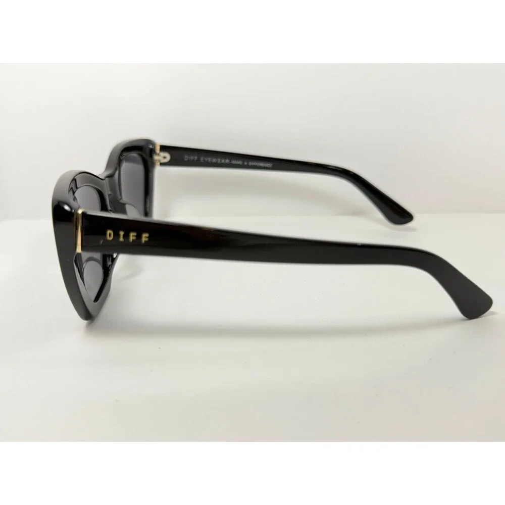 DIFF Eyewear Camila BK GR246 Women's Black Cat Eye Sunglasses 58mm UV Protection